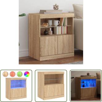 vidaXL Credenza moderna - Credenza con Luci LED Rovere Sonoma 60x37x67 cm