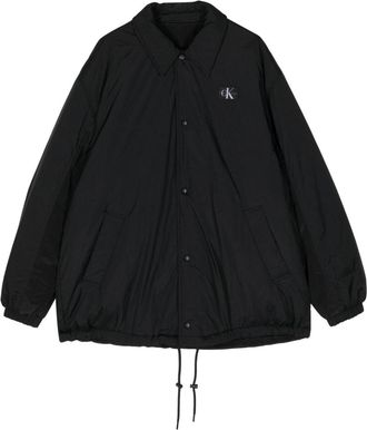 Calvin Klein straight-collar reversible shirt jacket - men - Polyamide/Polyester/Polyester/Recycled Polyester/Repreve/Polyamide - L - Black