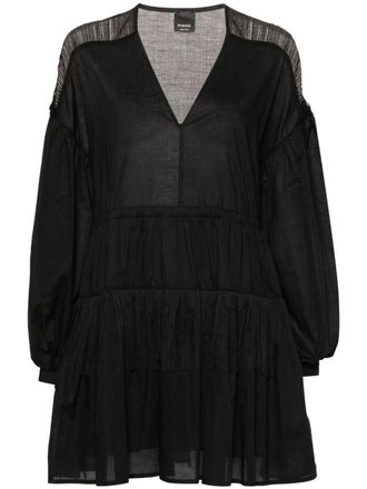 Pinko fringed flared mini dress - Black