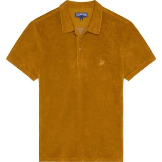 Vilebrequin Men Terry Polo Shirt Solid in Mud at Nordstrom, Size X-Large
