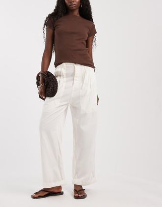 Free People Clover - Pantaloni cargo a vita bassa bianchi-Bianco