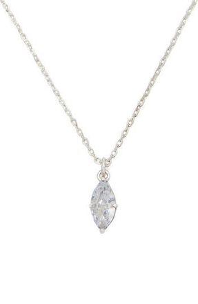 Kate Spade New York signature solitaire cubic zirconia pendant necklace in Clear/Silver at Nordstrom Rack