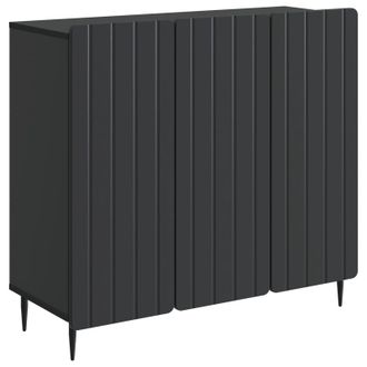 vidaXL Aparador Negro 89 X 34,5 X 82 Cm Madera De Ingenier&iacute;a Vidaxl