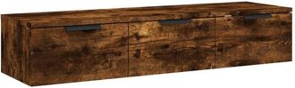 vidaXL Vidaxl - Armario de pared madera ingeniería roble ahumado 102x30x20 cm