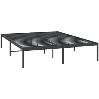 vidaXL Estructura De Cama Sin Colch&oacute;n Metal Negro 140x190 Cm Vidaxl