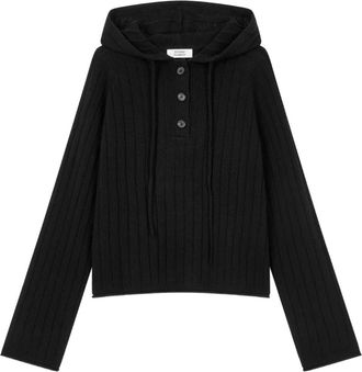 TOMBOY ribbed-knit hoodie - women - Wool/Nylon/Fabric - OS - Black
