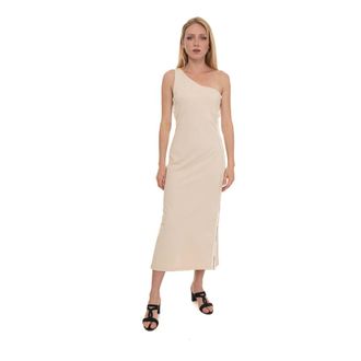 Emporio Armani Jurk - Dames - Casual kleedjes - Beige - L - Katoen - Kleedjes