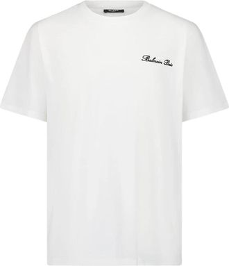 Balmain Wit Logo T-Shirt - Heren - T-shirts - Wit - XL - Katoen - Tops