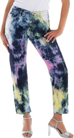 Philipp Plein Philipp Plein Tie Dye Bleached Boyfriend Denim Jeans