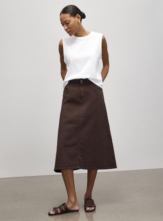 Contemporaine Womens Coloured denim A-line skirt