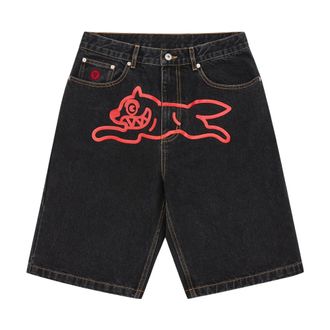 Icecream Denim Shorts, male, Black, Size: W30 Running Dog Denim Shorts