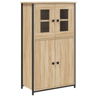Berkfield Home Highboard Sonoma Oak 62x32x106.5 cm Engineered Wood in Light Oak