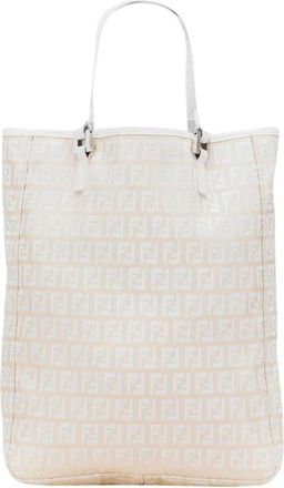 Fendi Pre-owned Elegante Tote Bag met schouderbanden - Dames - Vintage Shopper - Beige - ONE Size - Vintage