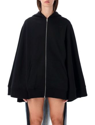 7 For All Mankind Oversize Zip Cape-Silhouette Zip Hoodie