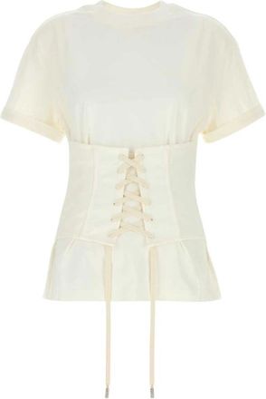 Alexander McQueen Wit Katoenen T-shirt - Dames - T-shirts - Wit - M - Katoen - Tops