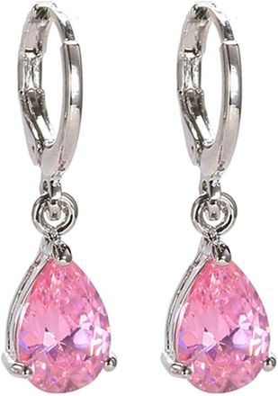 Generic Women Teardrop Cubic Zirconia Dangle Hoop Earrings Wedding Party Jewelry Gift for Women Teen s Birthday Christmas Friends Gift Fashion in Practical Mu