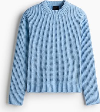 H&M Chenille-Pullover in Regular Fit - Hellblau