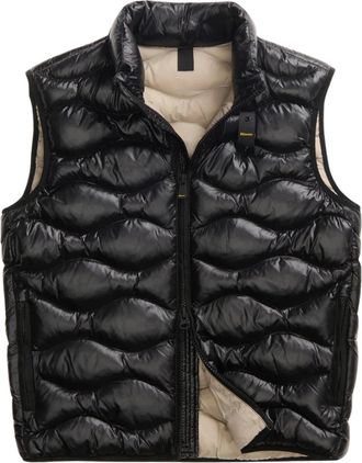 Blauer Black Micro-Rip Nylon Padded Vest