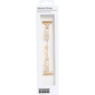 Nordstrom Rack Baguette Crystal Apple Watch Watchband in Clear- Gold at Nordstrom Rack
