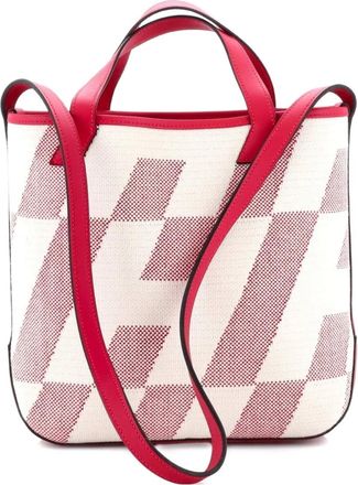 Herm&egrave;s Cabas H en Biais Tote Canvas with Leather 27 shoulder bag - Rosa