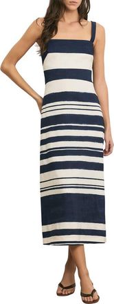 Veronica Beard Ella Stripe Sleeveless Midi Dress in Navy Dove at Nordstrom, Size 10