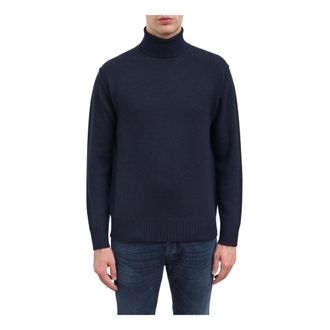 Paolo Pecora Turtlenecks, male, Blue, S, Turtleneck Jumper