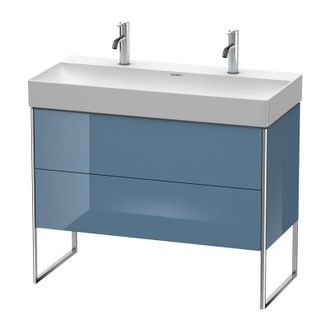 Duravit Duravit Xsquare Mueble De Pie 98,4x46,0 Cm, 2 Cajones, Para Lavabo Durasquare 235310, Color (frente/cuerpo): Laca De Alto Brillo Stone Blue - Xs444404