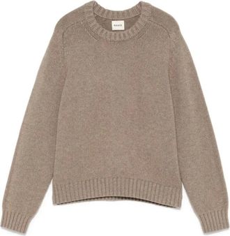 Khaite Klassieke trui met ronde hals - Dames - Cashmere truien - Bruin - M - Kasjmier - Truien & Vesten