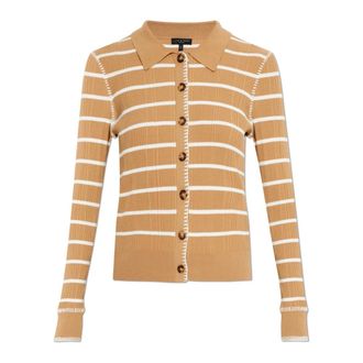 Rag & Bone Cardigans, female, Beige, Size: XS Harper Striped Cardigan