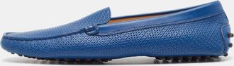 Tod's Tods Blue Leather Slip On Loafers