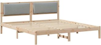 vidaXL Estructura De Cama Con Cabecera Gris Claro 200 X 200 Cm Vidaxl