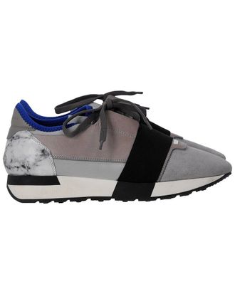 Balenciaga Womens Suede Race Runner Marble Sneaker (Authentic Pre-Loved)