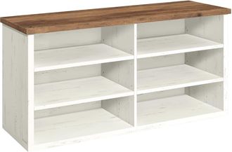 Vasagle Banco zapatero 6 compartimientos estantes ajustables blanco marr&oacute;n