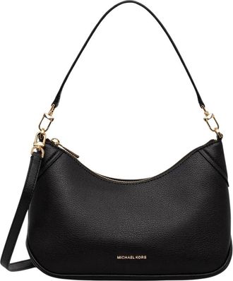 Michael Kors Jet Set Medium Leren Convertible Crossbody Tas - Dames - Schoudertassen - Zwart - ONE Size - Leer - Tassen