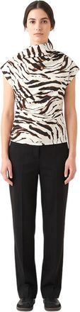 Ganni Beige Turtle Neck Top