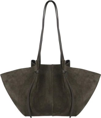 Yuzefi Tassen, Dames, Bruin, ONE Size, Leer, Mochi Suede Tote
