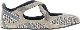 The Attico Grey Suede Floor01 Mesh Flats
