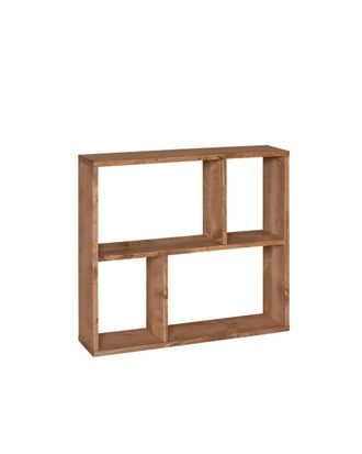 Deco Wood Mueble auxiliar de madera maciza en tono marr&oacute;n