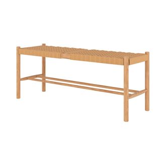 Rendez-Vous D&eacute;co Banco de 2 plazas en roble macizo con trenzado