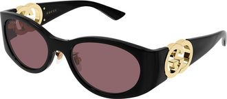 Gucci GG2123SA Asian Fit 002 Womens Sunglasses Black Size 55 - Free RX Lenses - Free RX Lenses