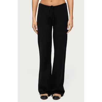 Edikted Montanna Low Rise Knit Drawstring Pants in Black at Nordstrom, Size X-Small