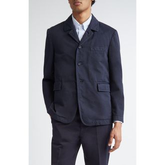 Thom Browne Unstructured Cotton Twill Jacket in Navy at Nordstrom, Size 3