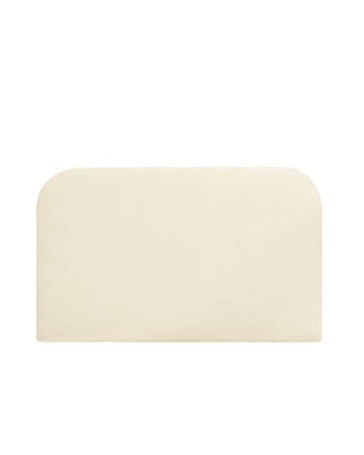 Deco Wood Cabecero tapizado desenfundable de pana blanco roto 120x110cm