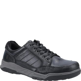 Hush Puppies Mens Finley Leather Lace Up Trainers (Black) - Size UK 6