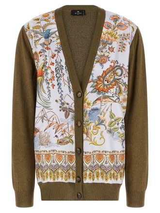 Etro Etro Cardigan mit Paisley-Seideneinsatz