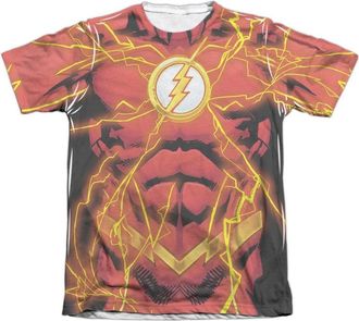 Gildan Justice League of America Flash 52 Bolt Adult Poly/Cotton Short Sleeve Tee / T-Shirt