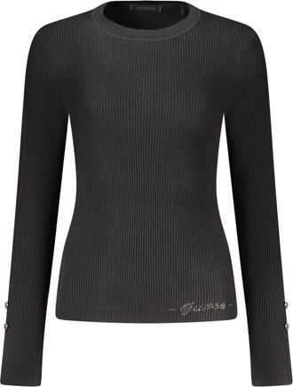 Guess Trui met lange mouwen Cannetted - Dames - Ronde hals truien - Zwart - M - Truien & Vesten