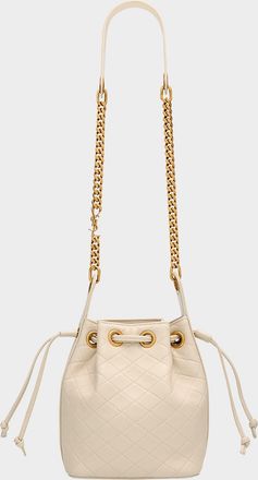Saint Laurent Cassandra Small YSL Bucket Bag in Quilted Leather