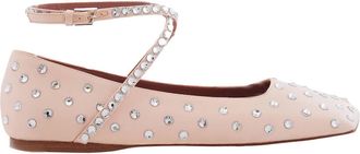 Amina Muaddi Ane Crystal Embellished Ballerina Flats