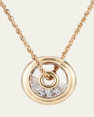 Moritz Glik 18K Yellow Gold Roda Diamond Kaleidoscope Shaker Pendant Necklace